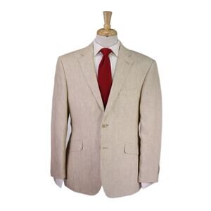 Joseph Abboud Linen Beige 2-Btn Suit Very Recent 42S